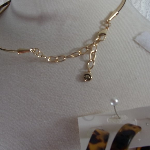 Necklace Earring Set Tortoise Leopard - Picture 4 of 4